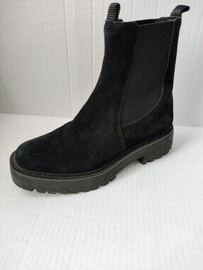 Sam Edelman Laguna Black Suede Leather Chelsea Boots Women's Sz 7